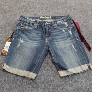 NWT Anoname Heidi Bermuda‎ Denim Shorts Size 25 Distressed Cuffed